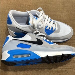 Nike White and Blue Athletic Shoes